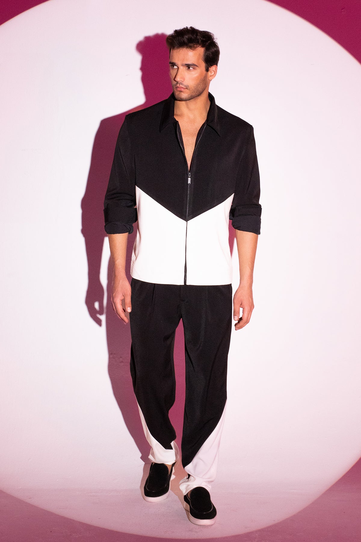 B/W Cut Sew Co-ord Set