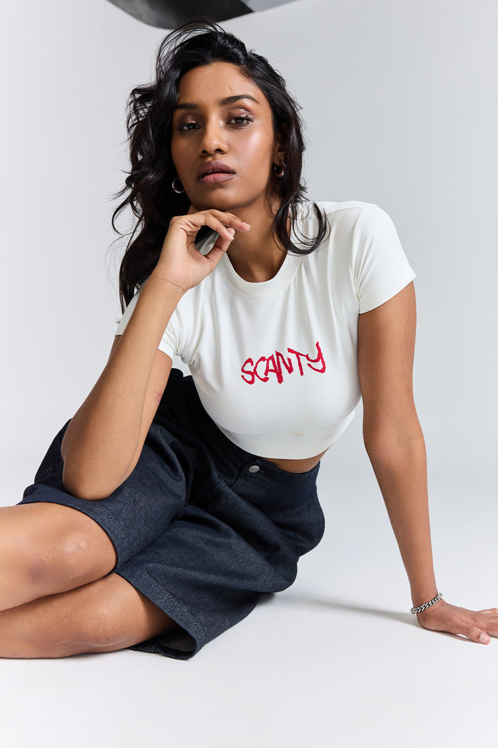 SCANTY CROP TOP - WHITE