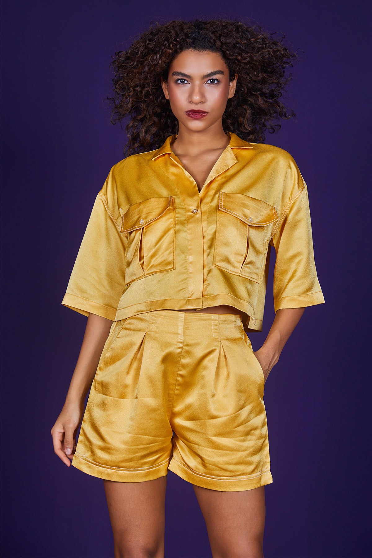 Yellow-Colored Printed Co-Ord Set