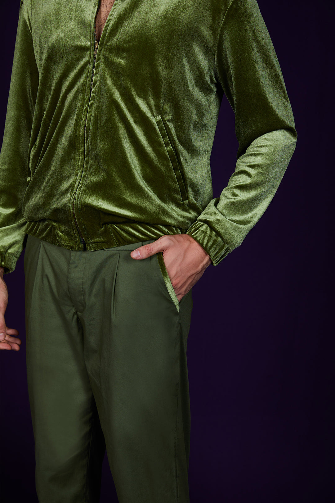 Olive Velvet Pants