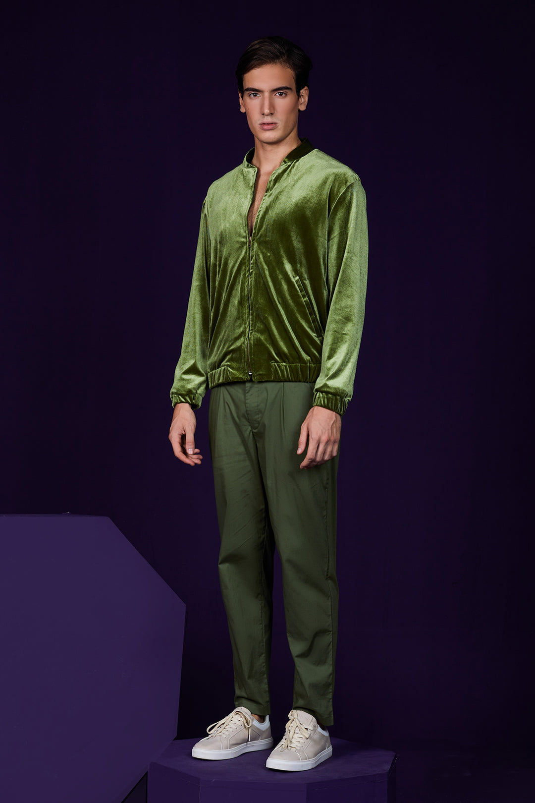 Olive Velvet Pants