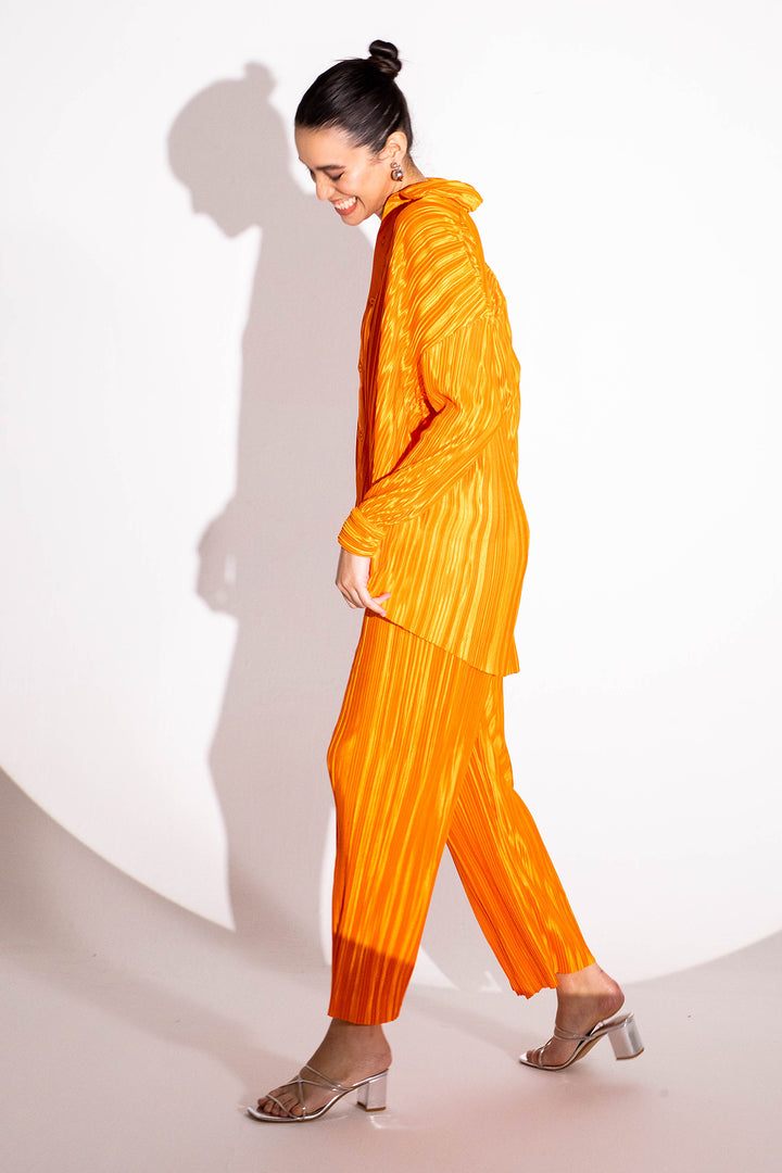 Orange Pleated Pant