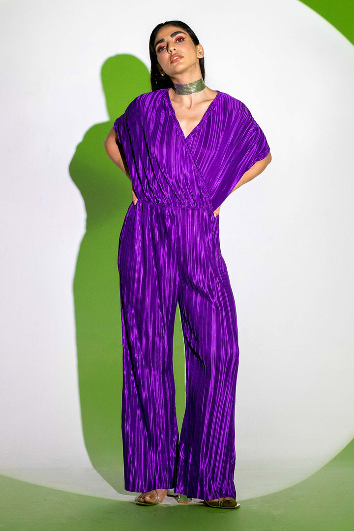 Violet Pleated Jumpsuit