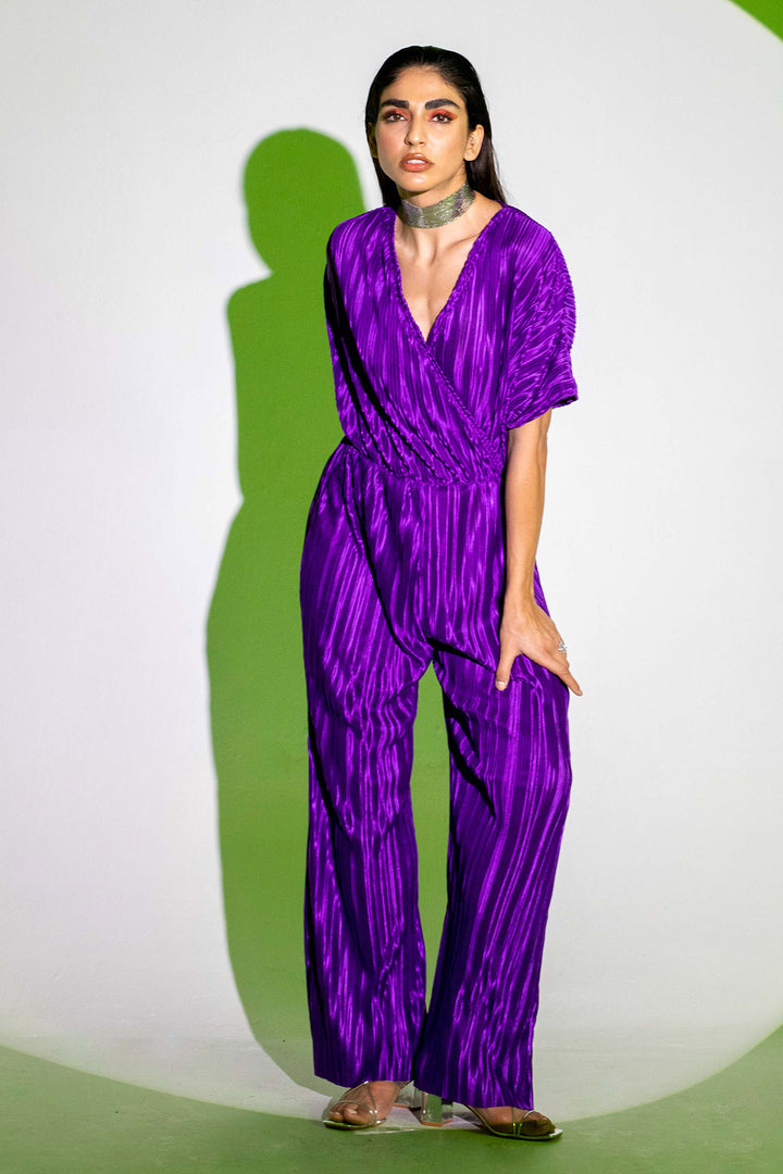 Violet Pleated Jumpsuit