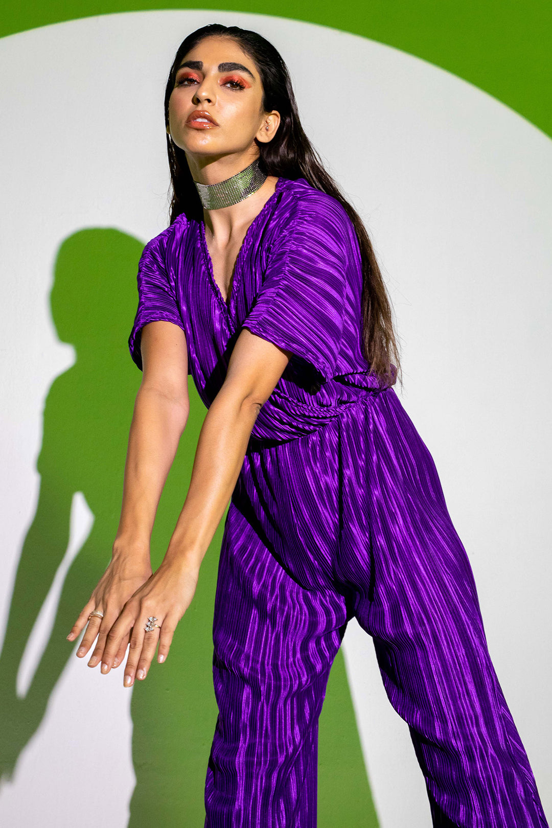 Violet Pleated Jumpsuit