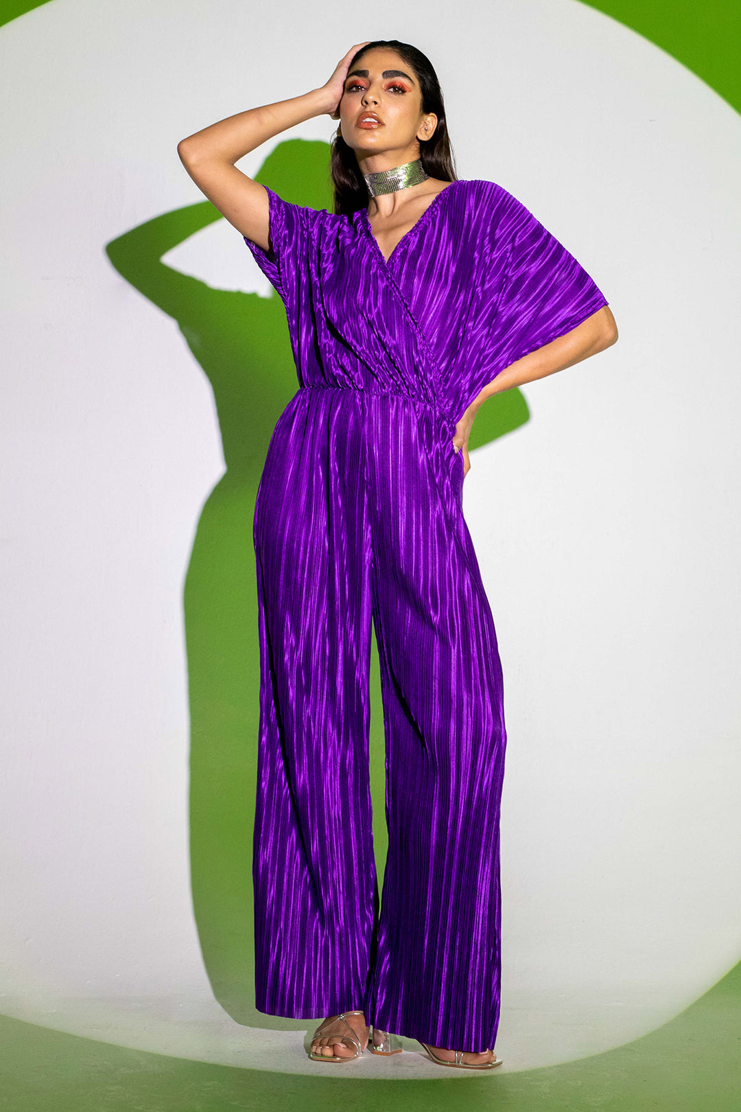 Violet Pleated Jumpsuit