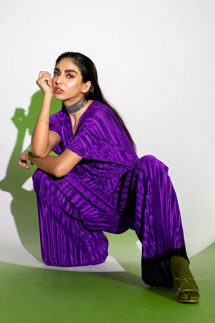 Violet Pleated Jumpsuit