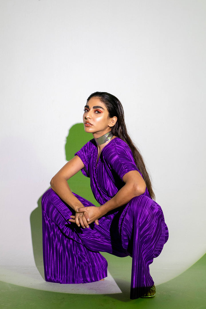 Violet Pleated Jumpsuit