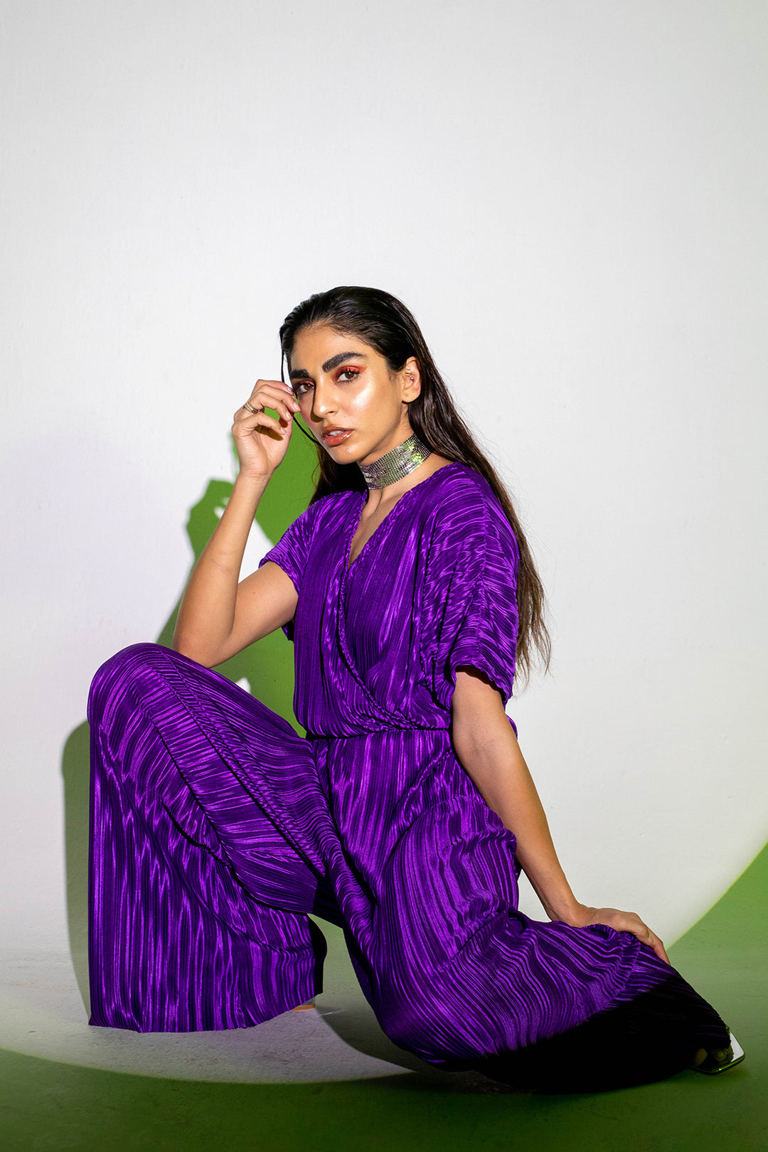 Violet Pleated Jumpsuit