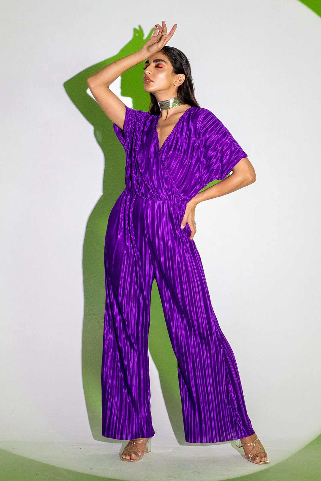 Violet Pleated Jumpsuit