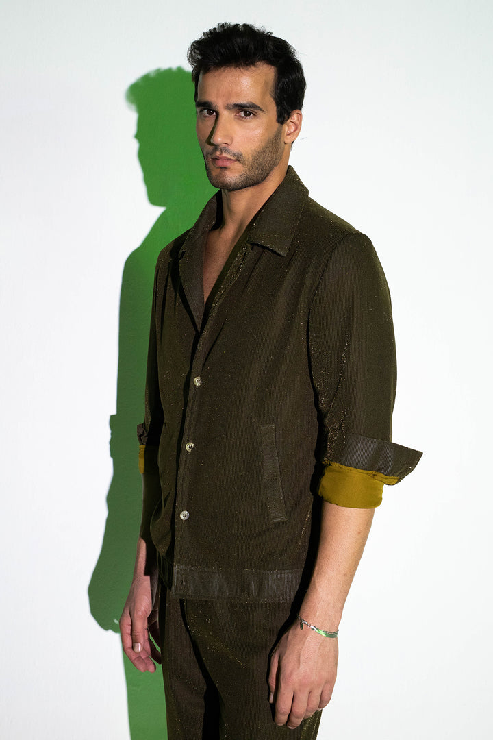 Olive Ribbed Jacket