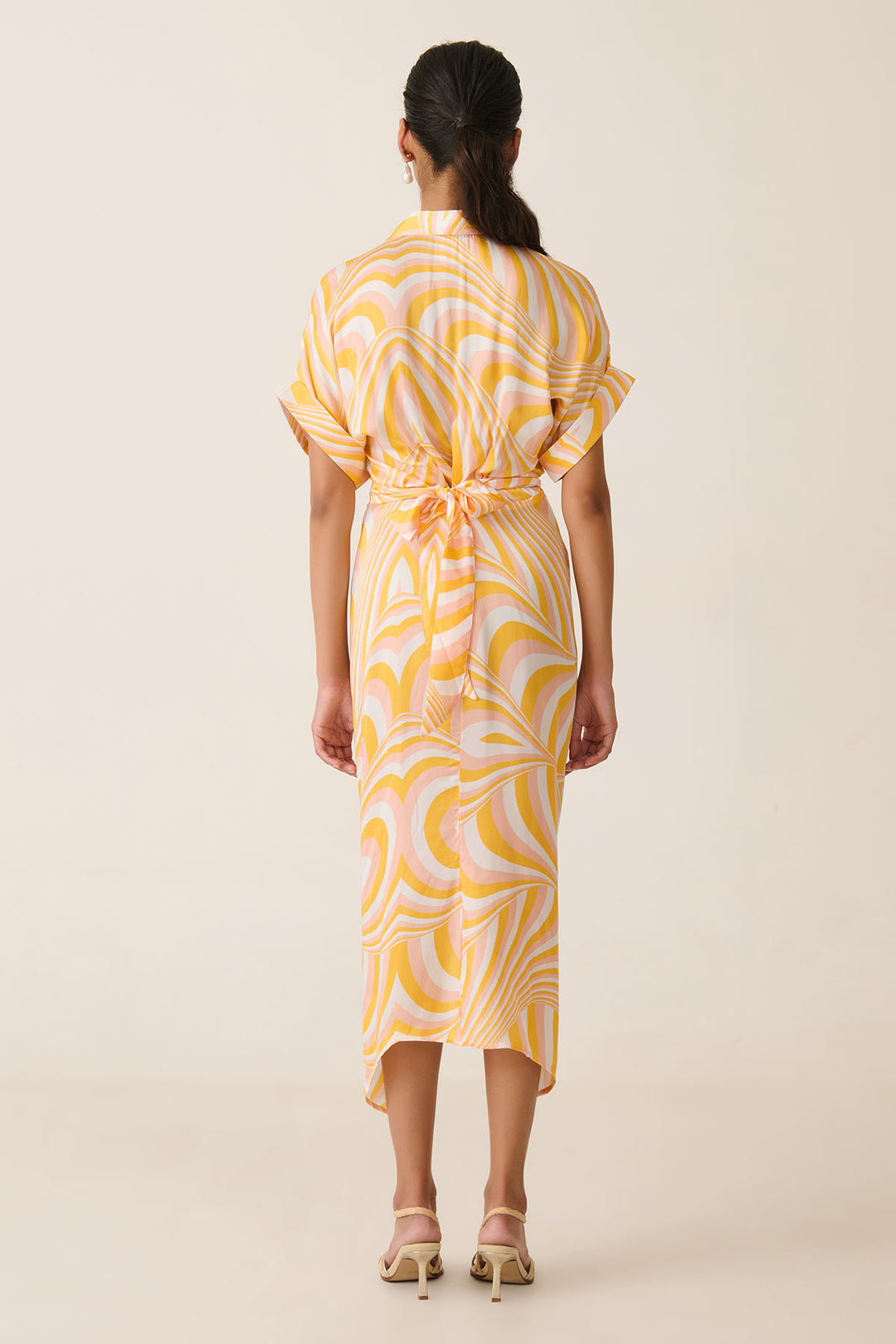 Yellow Illusion Shirt Dress