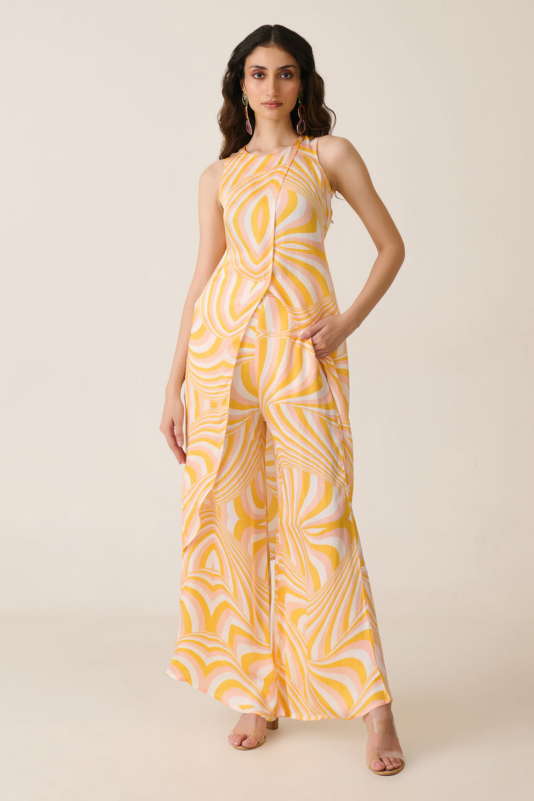 Yellow Illusion Long slit Top