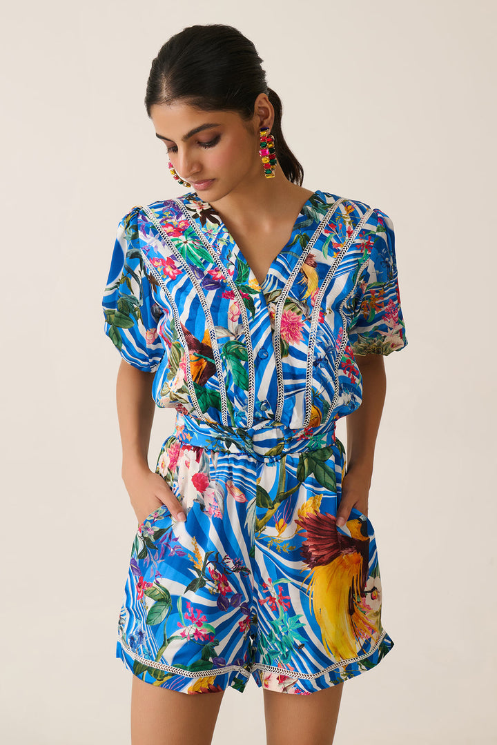 Blue Jungle Juice Romper