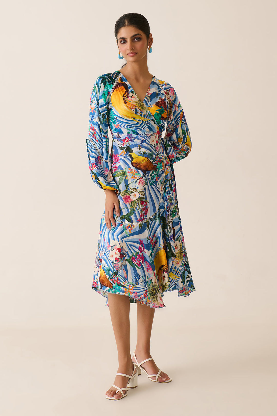 Blue Jungle Juice Wrap Dress