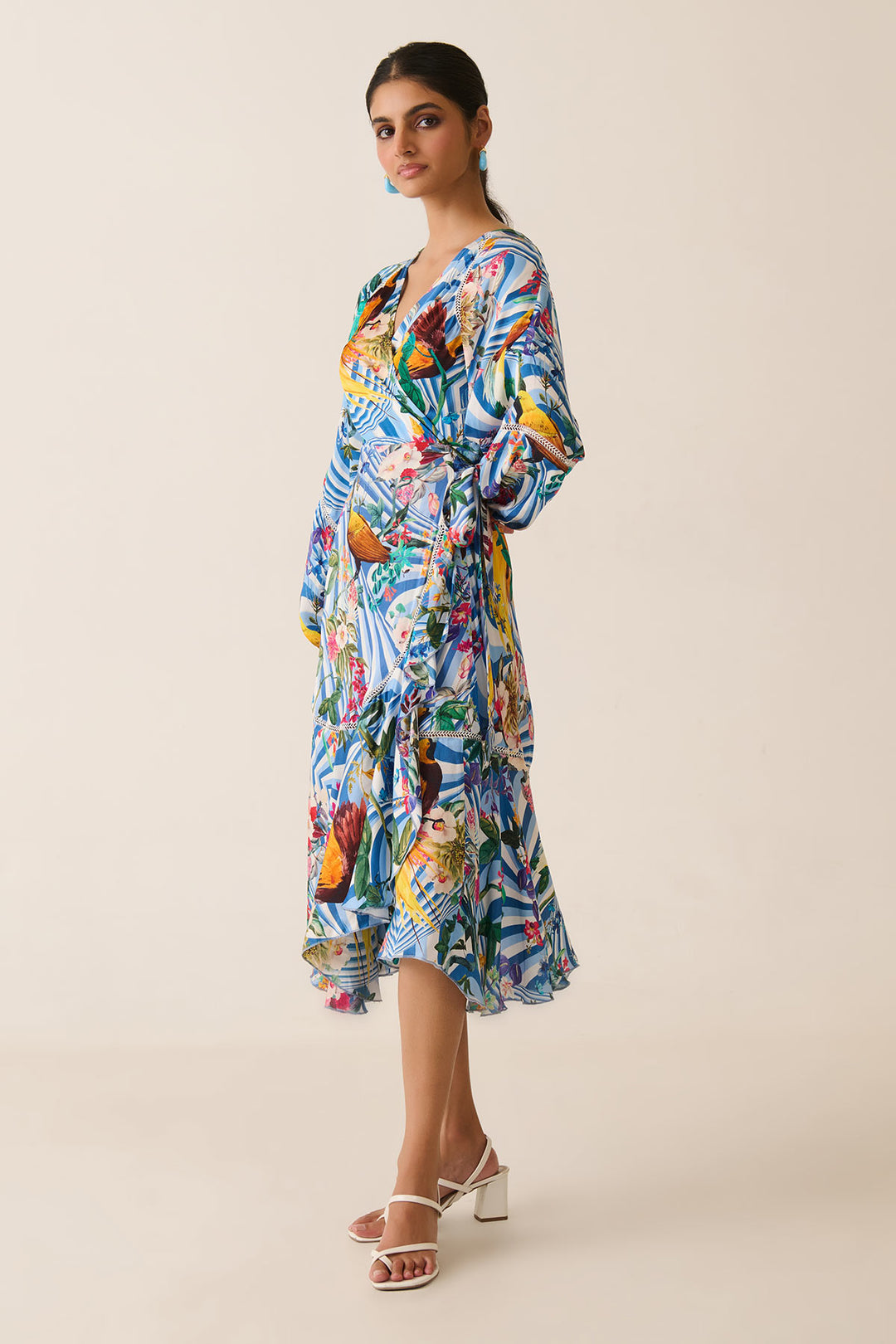 Blue Jungle Juice Wrap Dress