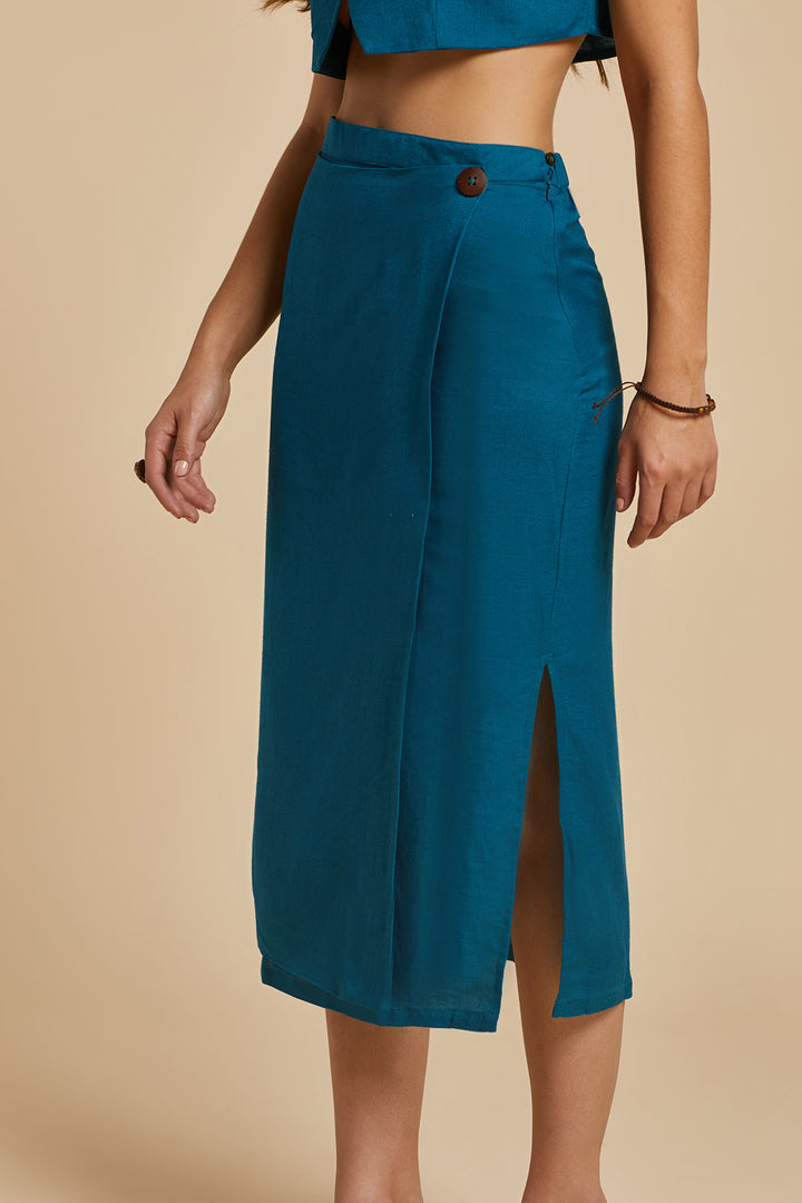 Teal Wrap Skirt