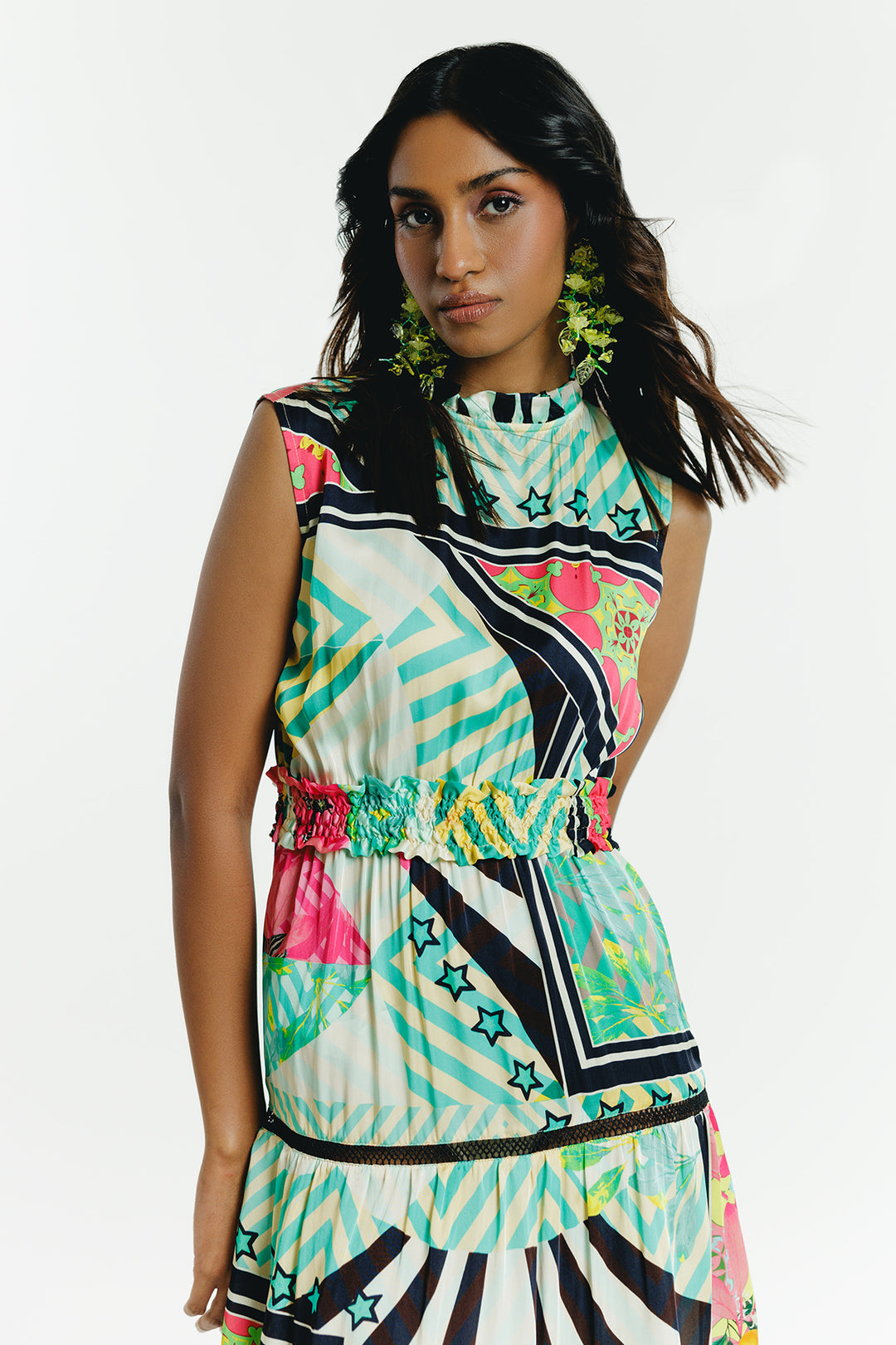 Green Samba Turtle Neck Dress