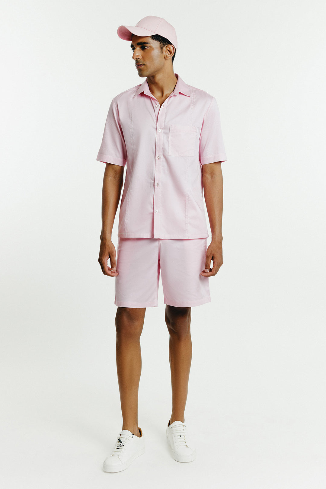 Pink Contrast Thread Shirt