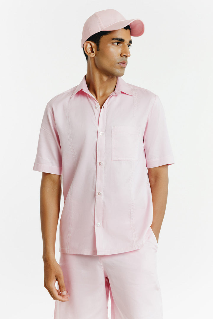 Pink Contrast Thread Shirt