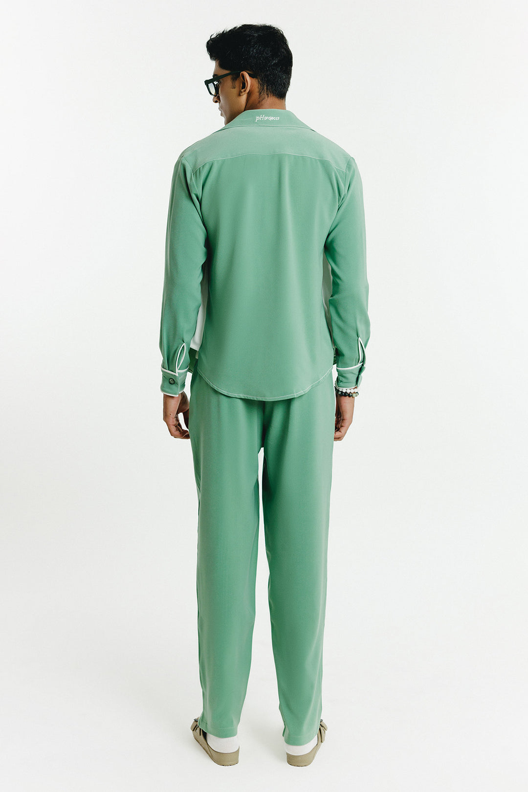 Dust Green Pin Tuck Pants