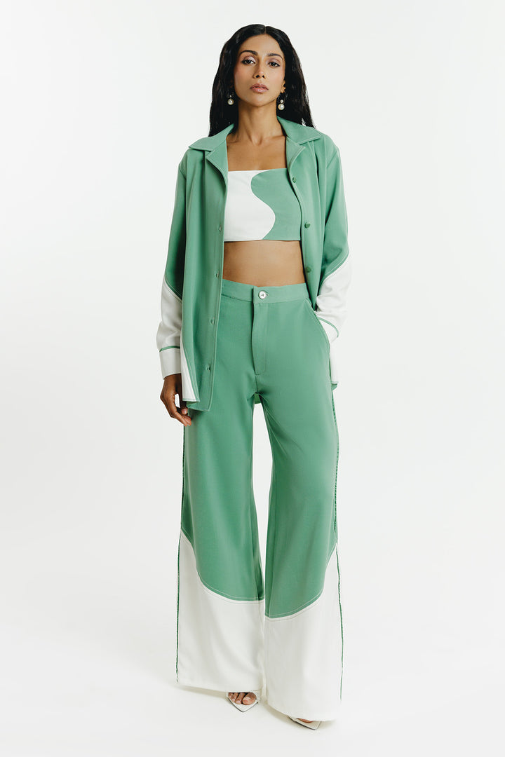 Green & White Co-ord Set