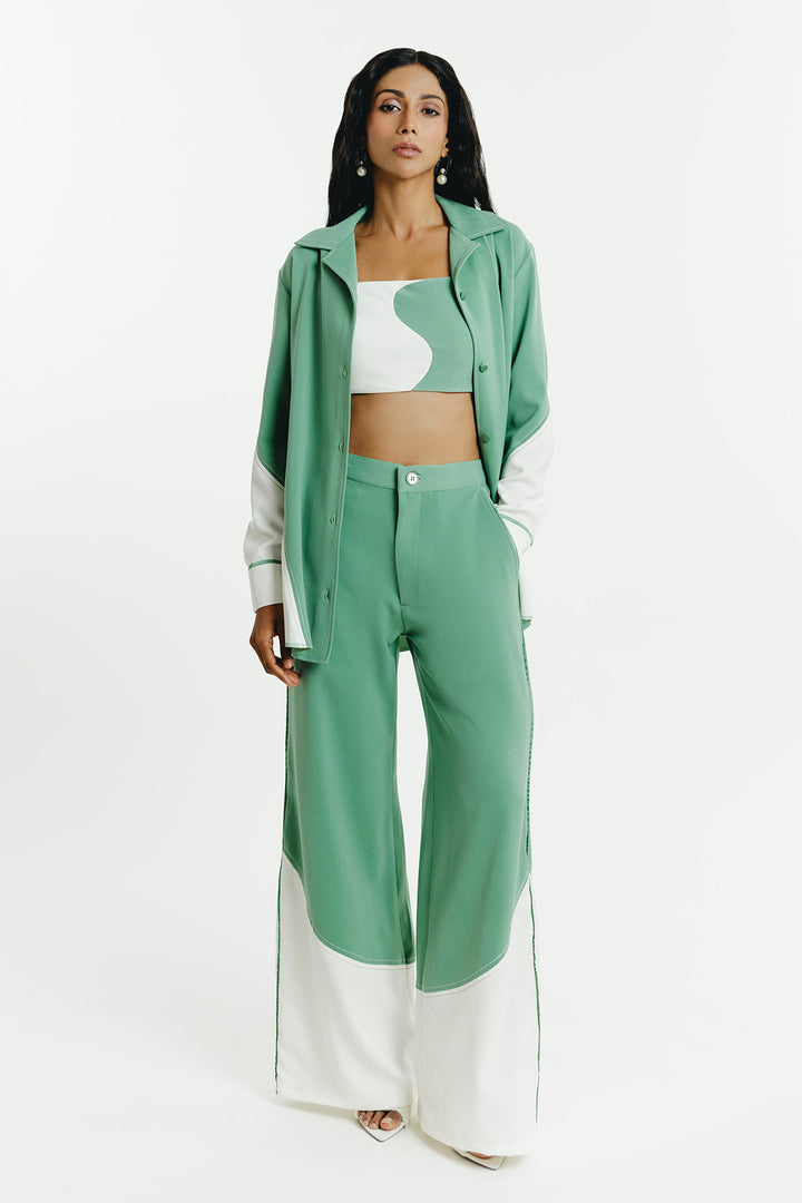 Green Patch Work Pant