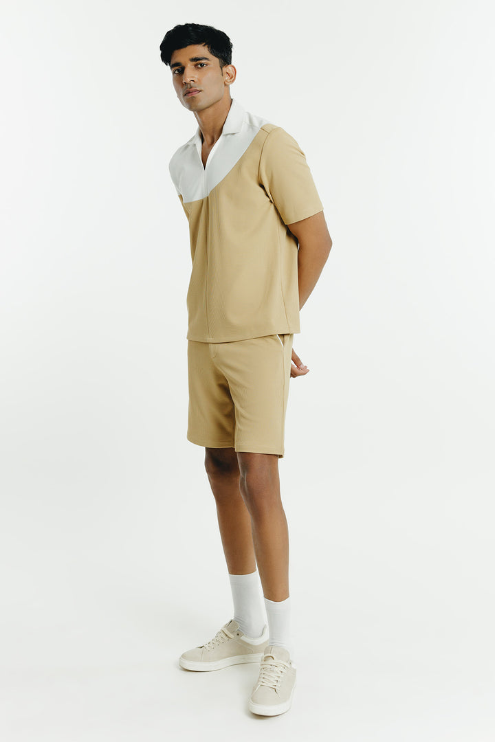 Curved Yoke Waffle Shirt