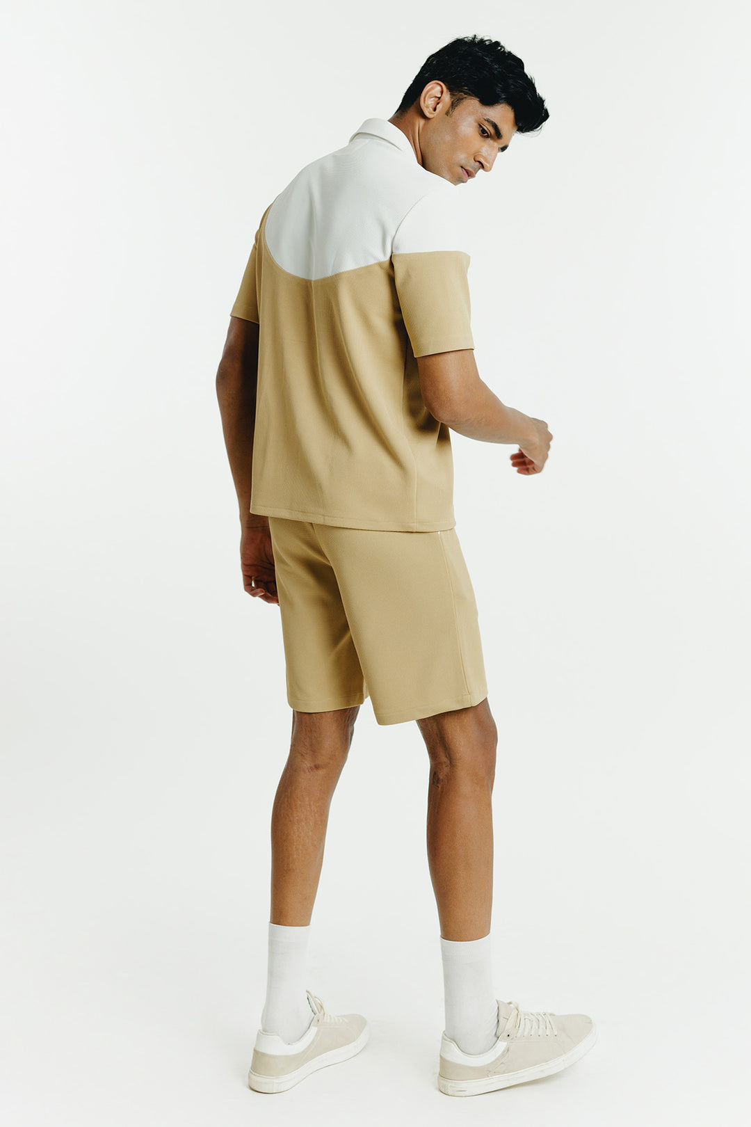 Curved Yoke Waffle Shirt