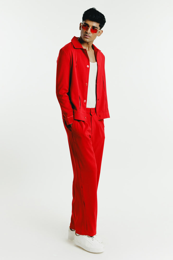 Red Slit Pant