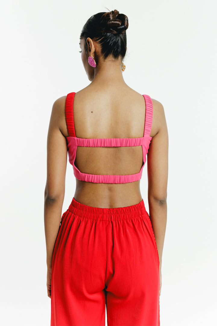 Red & Pink Bralette Co-ord Set