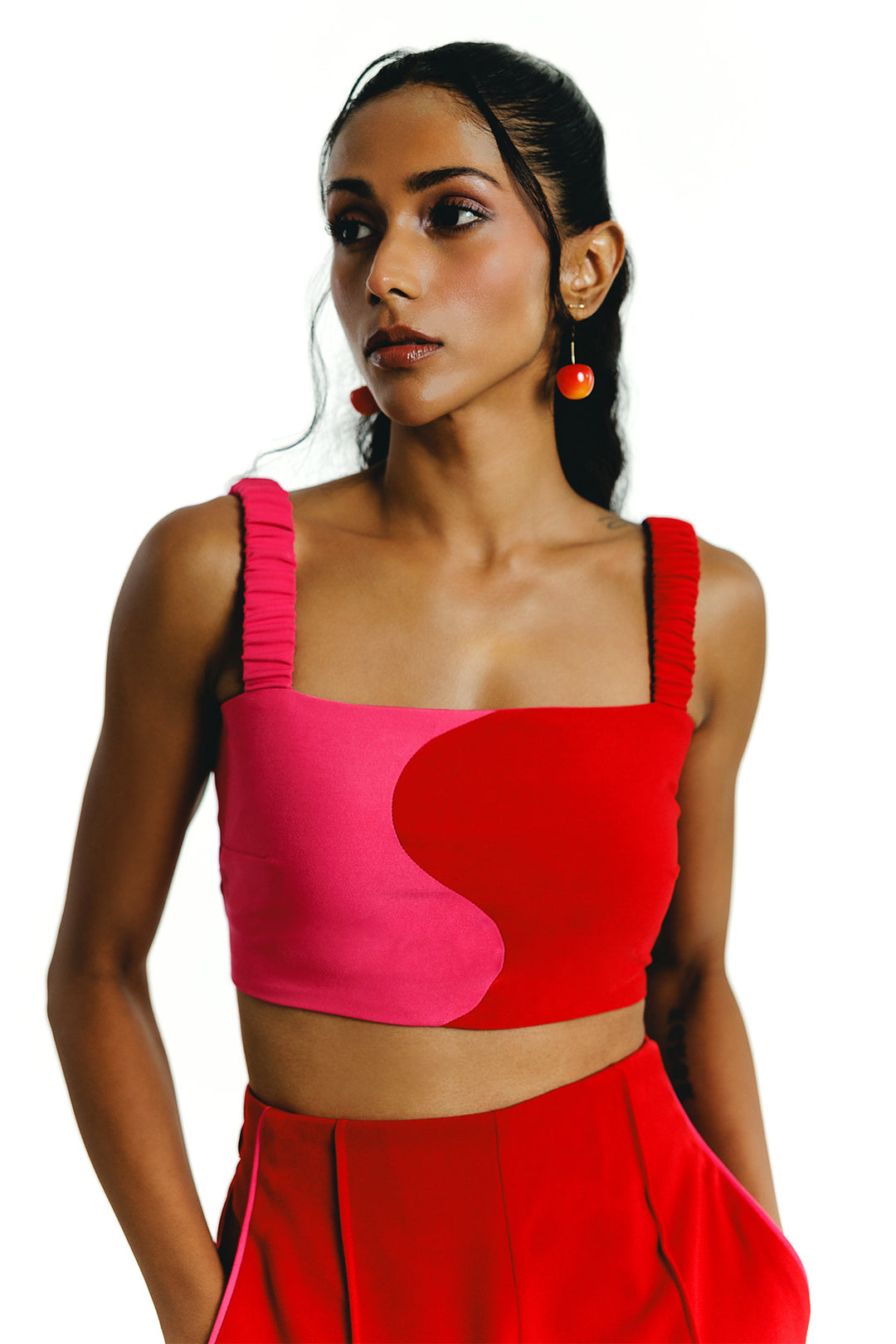 Red & Pink Bralette Co-ord Set