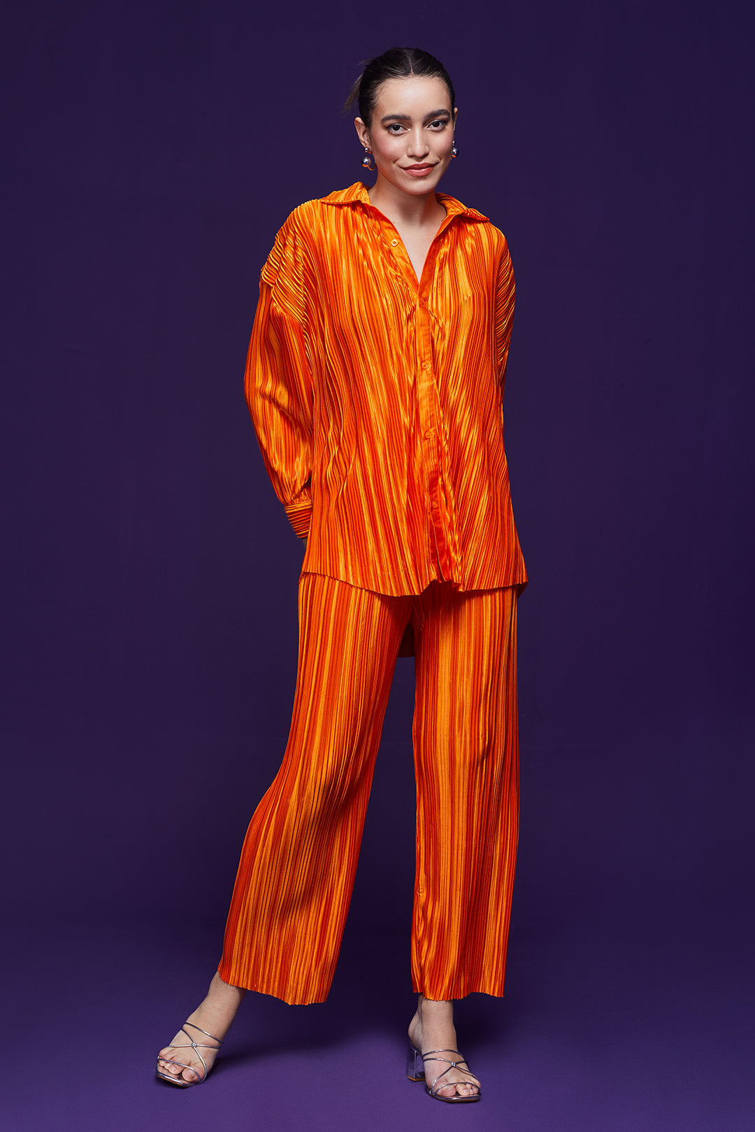 Orange Pleated Pant