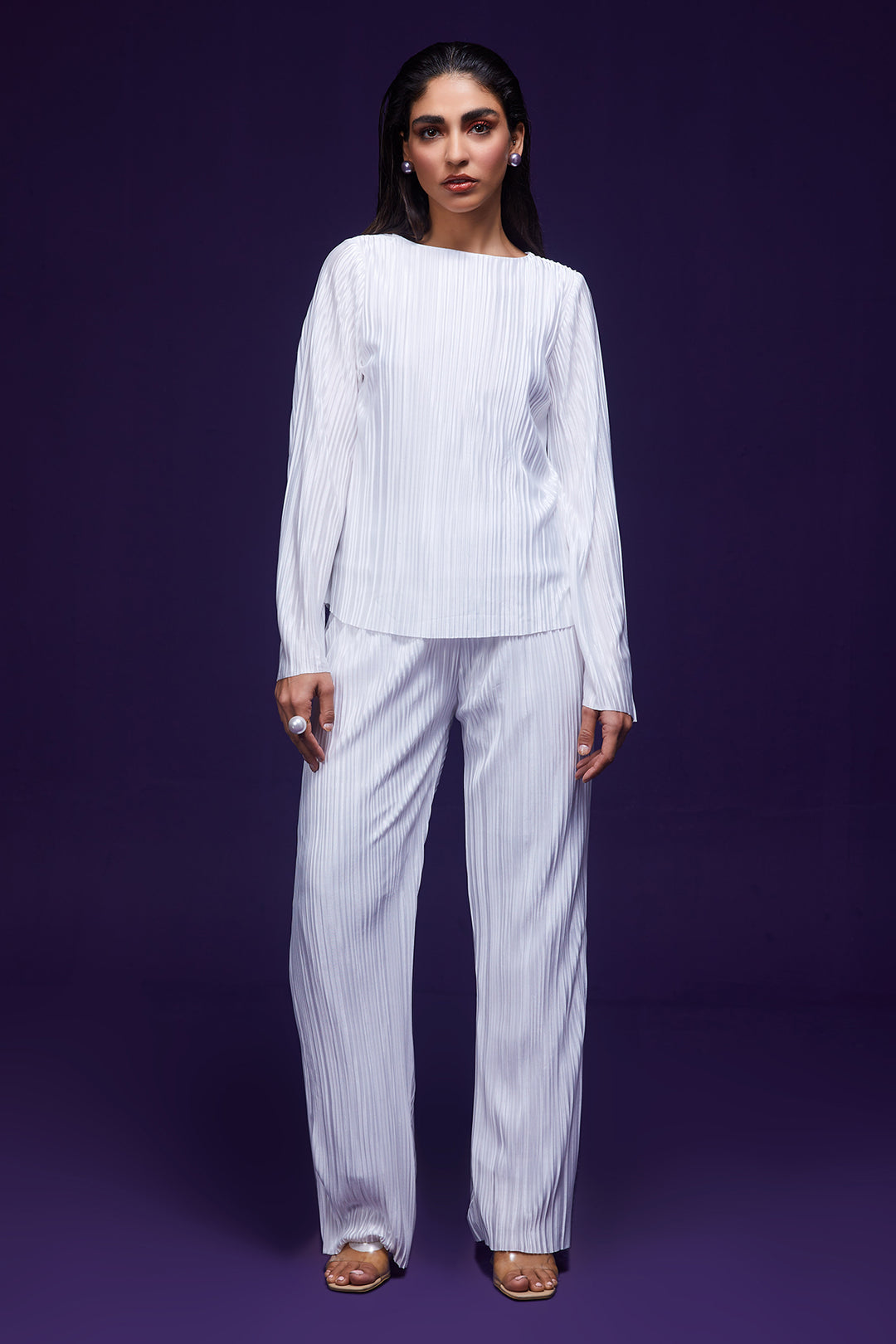 White Pleated Pant