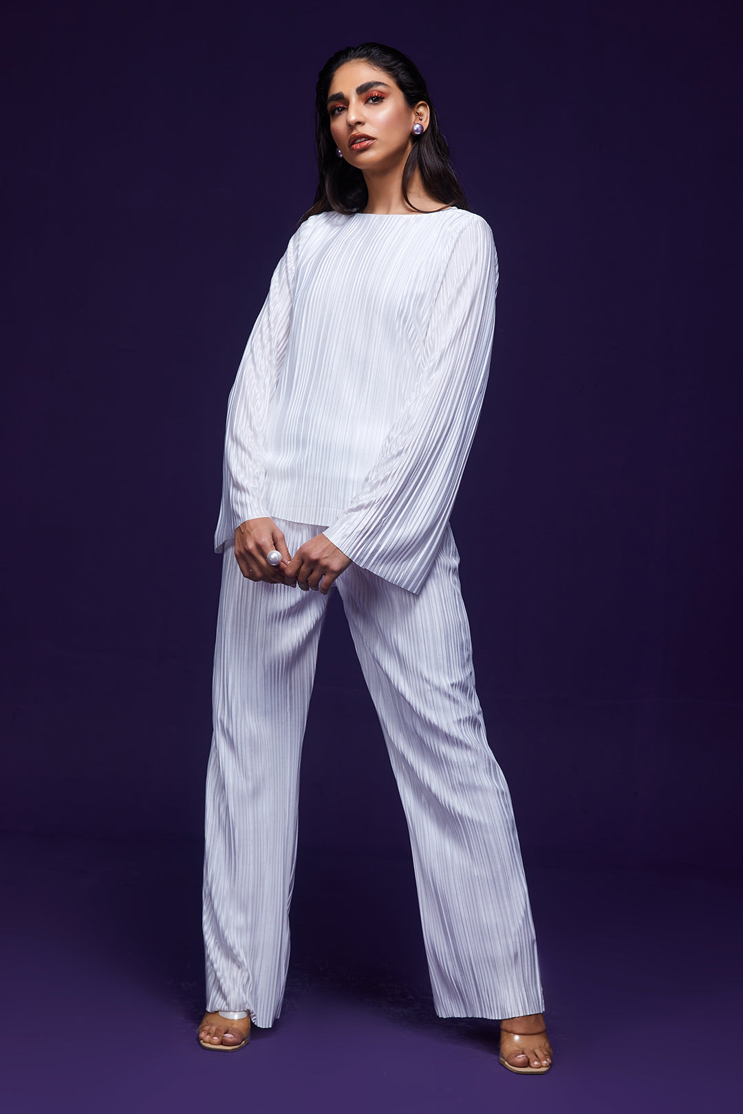 White Pleated Pant