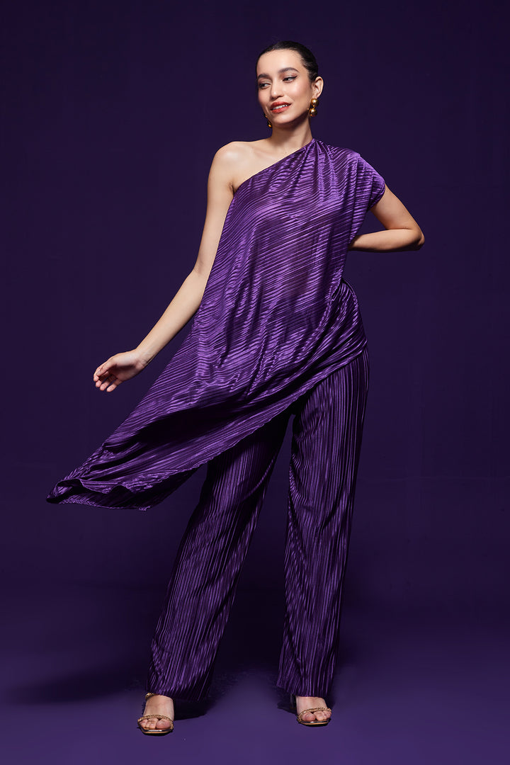 Purple Pleated Pant