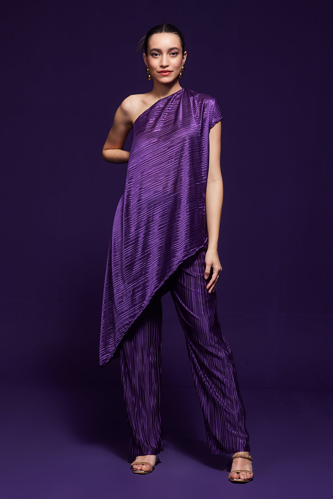 Purple Pleated Pant