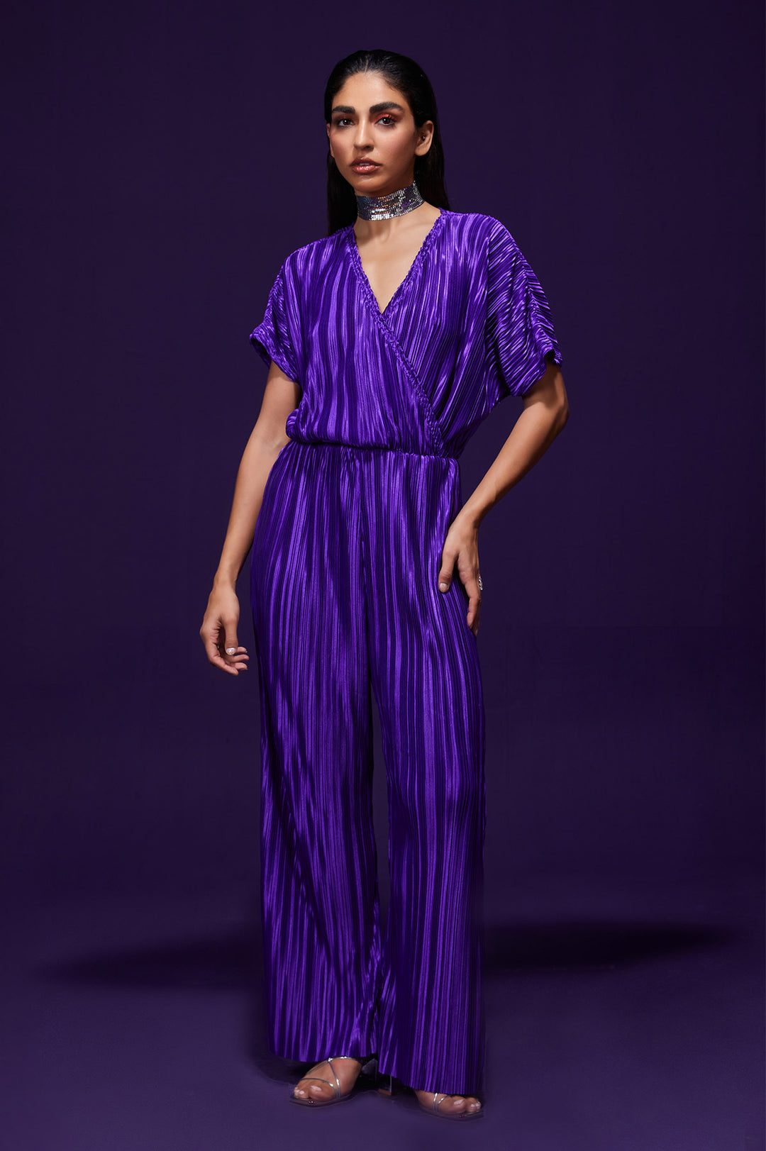 Violet Pleated Jumpsuit