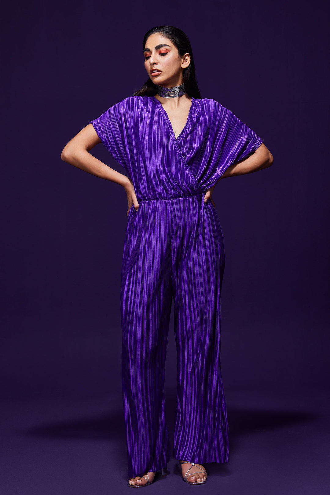 Violet Pleated Jumpsuit